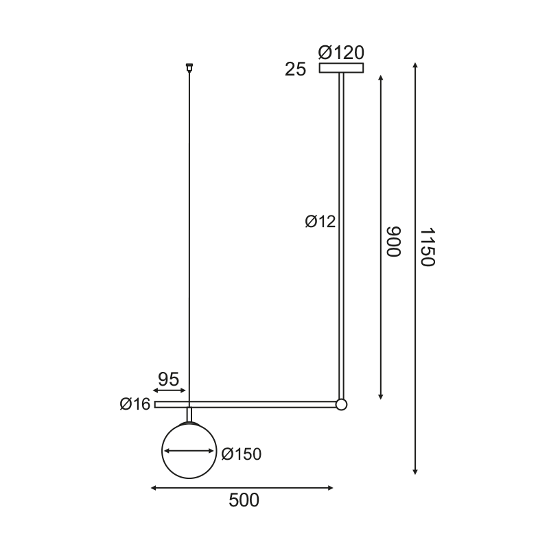 ^PENDANT LUMINAIRE 1ΧΕ27 METAL+OPAL GLASS 56X15XH115CM THETIS V360501P