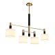 ^PENDANT LUMINAIRE 4XE14 GOLD/BLACK METALLIC + WHITE SHADE D100XH83CM MIZAR EG224P100BG