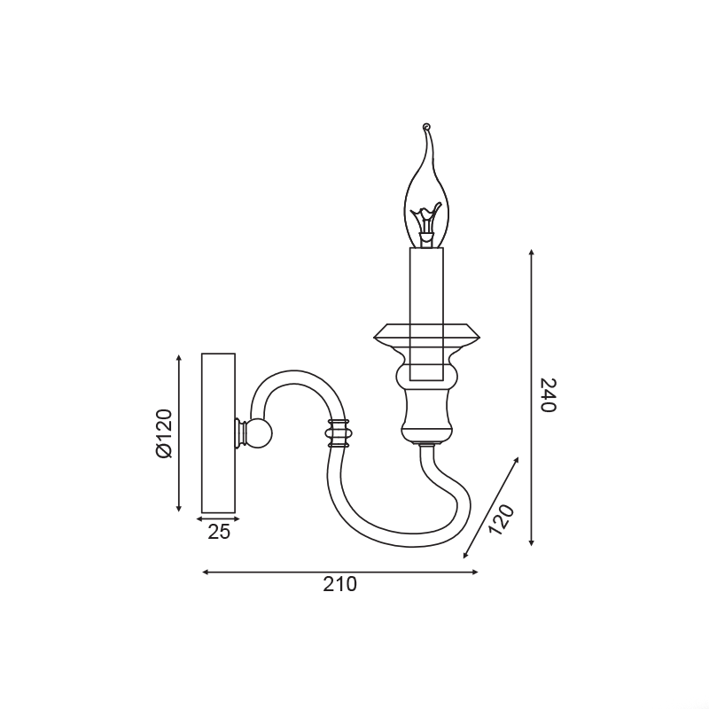 ^WALL MOUNTED LUMINAIRE 1XE14 ANTIQUE/RUST METALLIC 12Χ21Χ24CM TOULOUSE EG171W12R ^WALL MOUNTED LUMINAIRE 1XE14 ANTIQUE/RUST METALLIC 12Χ21Χ24CM TOULOUSE EG171W12R