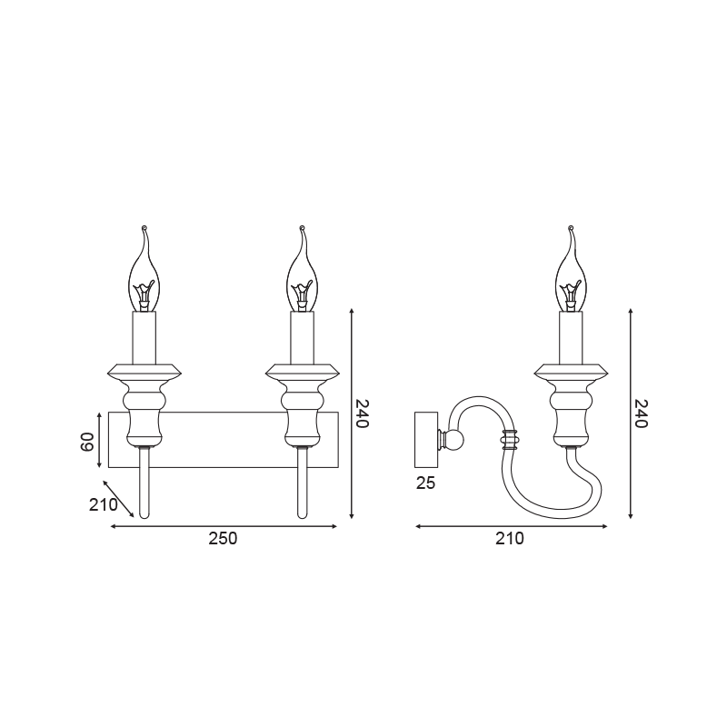 ^WALL MOUNTED LUMINAIRE 2XE14 ANTIQUE/RUST METALLIC 25Χ21Χ24CM TOULOUSE EG172W25R ^WALL MOUNTED LUMINAIRE 2XE14 ANTIQUE/RUST METALLIC 25Χ21Χ24CM TOULOUSE EG172W25R