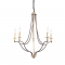 ^PENDANT LUMINAIRE 5XE14 ANTIQUE/RUST METALLIC D70XH175CM LYON EG5875P70R