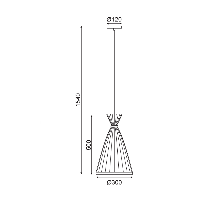 ^PENDANT LIGHTING 1ΧΕ27 BAMBOO D30XH154CM SERIFOS TF661P30BO