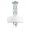 ^PENDANT LUMINAIRE 5XE14 CASCADA CHROME METALLIC + WHITE FABRIC D60XH100CM EG4205PCH