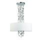 ^PENDANT LUMINAIRE 5XE14 CASCADA CHROME METALLIC + WHITE FABRIC D60XH100CM EG4205PCH