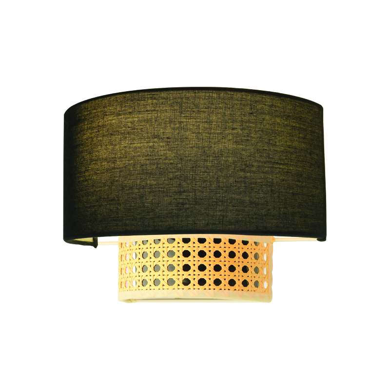 ^WALL MOUNTED LIGHTING 1ΧΕ14 NISYROS BLACK FABRIC+MATTING RATTAN 25Χ18Χ13CM TF20831WB ^WALL MOUNTED LIGHTING 1ΧΕ14 NISYROS BLACK FABRIC+MATTING RATTAN 25Χ18Χ13CM TF20831WB