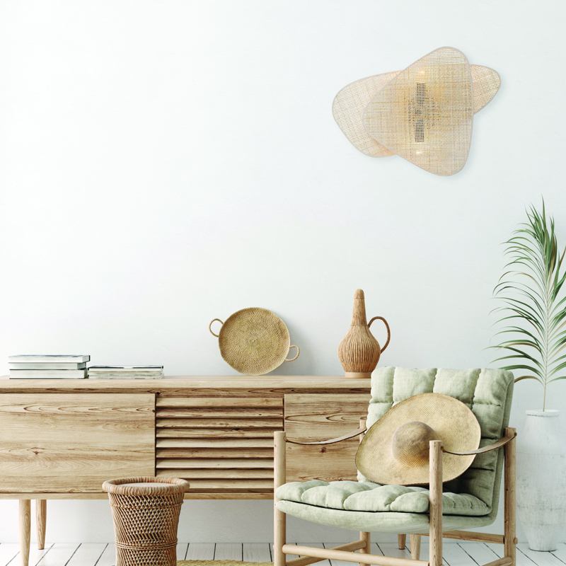 ^WALL MOUNTED LIGHTING 2ΧΕ14 SKYROS MATTING RATTAN 50X35X13CM TF20852WN ^WALL MOUNTED LIGHTING 2ΧΕ14 SKYROS MATTING RATTAN 50X35X13CM TF20852WN