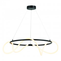 ^PENDANT LAMP LED 60W 3000K 3400LM WAVE BLACK METAL IP20 D80XH230CM ZM36LEDP80BK