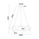 ^PENDANT LAMP LED 60W 3000K 3400LM WAVE BLACK METAL IP20 D80XH230CM ZM36LEDP80BK
