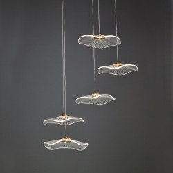 ^PENDANT LAMP LED 25W 3000K 1750LM NINFEA BRASS METAL IP20 D55XH260CM ZM34LEDP55BR