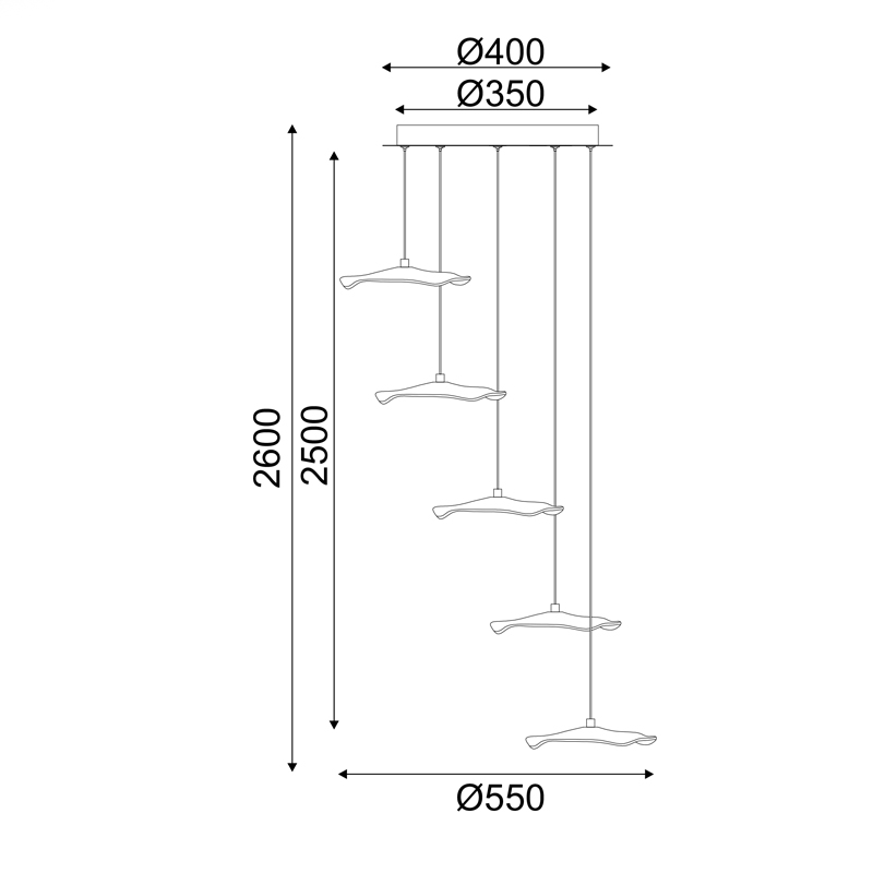 ^PENDANT LAMP LED 25W 3000K 1750LM NINFEA BRASS METAL IP20 D55XH260CM ZM34LEDP55BR ^PENDANT LAMP LED 25W 3000K 1750LM NINFEA BRASS METAL IP20 D55XH260CM ZM34LEDP55BR