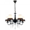 ^PENDANT 5ΧΕ14 METALLIC BLACK+ WHITEBLACK SHADE + CRYSTAL Φ63ΧΗ95CM MULAN EG167285PBW