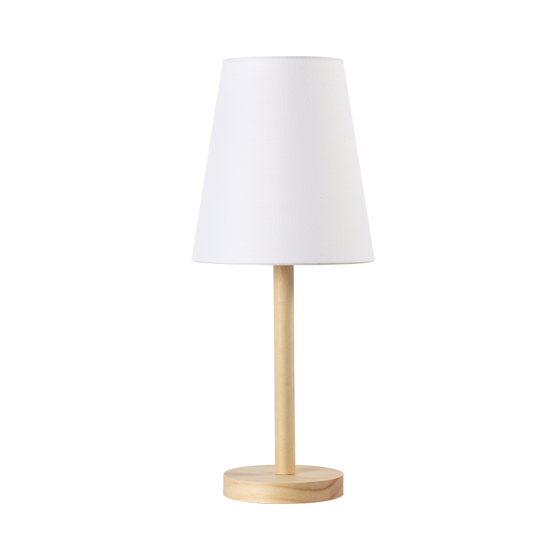 ^TABLE LIGHTING 1ΧΕ14 WOOD+WHITE SHADE Φ18XH39CM NOSTOS TF176731TNW