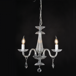 ^PENDANT 3XE14 CLEAR CRYSTAL + CHROME METAL Φ49×Η173CM LOMPELIA BLK80383PCC