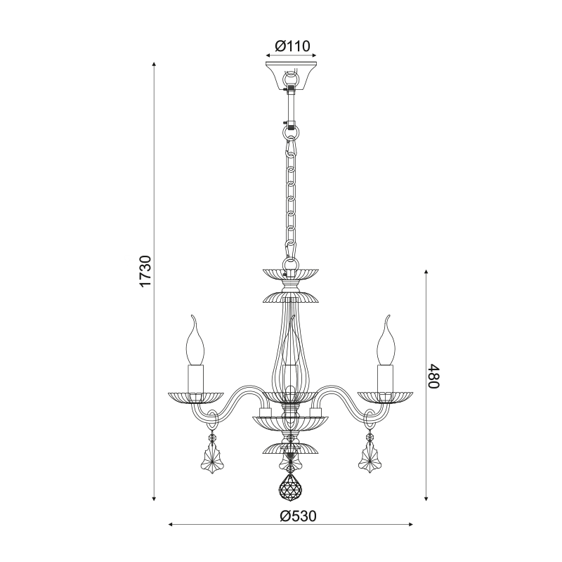^PENDANT 3XE14 CLEAR CRYSTAL + CHROME METAL Φ49×Η173CM LOMPELIA BLK80383PCC ^PENDANT 3XE14 CLEAR CRYSTAL + CHROME METAL Φ49×Η173CM LOMPELIA BLK80383PCC