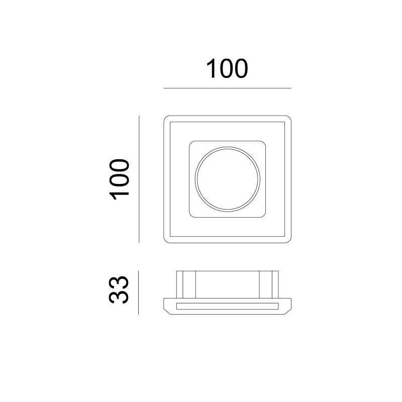 ^SQUARE GYPSUM TRIMLESS SPOT LUMINAIRE ERIN GU10 G90041C