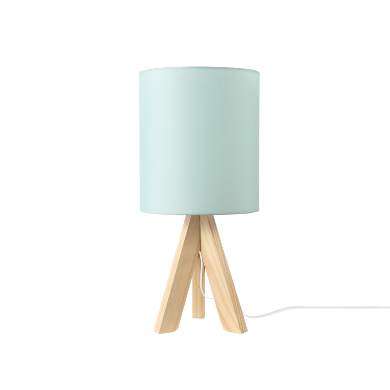 ^TABLE LIGHTING 1ΧΕ14 WOOD+PAL MINT SHADE Φ18XH40CM PICCOLO TF176721TPM