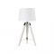 ^TABLE LIGHTING 1ΧΕ27 WOOD+WHITE SHADE + CHROME METAL Φ30XH65CM MOUSSE TF17701TWCW