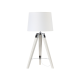 ^TABLE LIGHTING 1ΧΕ27 WOOD+WHITE SHADE + CHROME METAL Φ30XH65CM MOUSSE TF17701TWCW