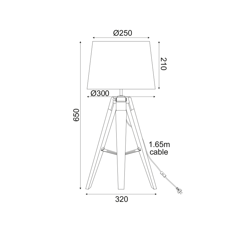 ^TABLE LIGHTING 1ΧΕ27 WOOD+WHITE SHADE + CHROME METAL Φ30XH65CM MOUSSE TF17701TWCW