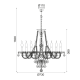 ^PENDANT 8XE14 CLEAR CRYSTAL + GOLD METALΦ73×Η160CM LILIUM BLK80048PCG ^PENDANT 8XE14 CLEAR CRYSTAL + GOLD METALΦ73×Η160CM LILIUM BLK80048PCG