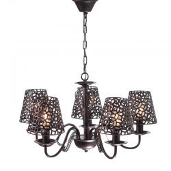 ^PENDANT 5ΧΕ14 METAL BLACK- COPPER Φ55ΧΗ85CM EDAM EG169755PBC