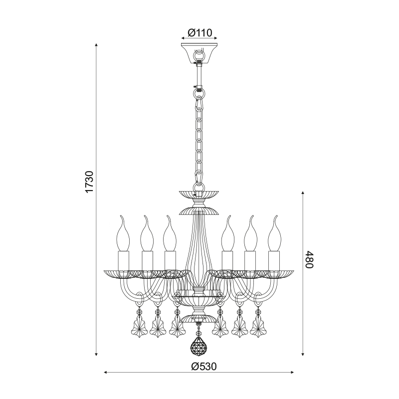 ^PENDANT 6XE14 CLEAR CRYSTAL + CHROME METAL Φ53×H173CM LOMPELIA BLK80386PCC ^PENDANT 6XE14 CLEAR CRYSTAL + CHROME METAL Φ53×H173CM LOMPELIA BLK80386PCC