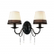 ^WALL LUMINAIRE 2ΧΕ14 METALLIC BLACK+ WHITEBLACK SHADE+ CRYSTAL 38Χ20Χ21CM MULAN EG167282WBW