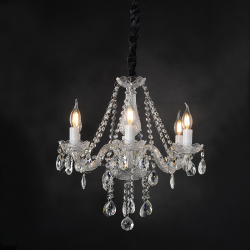 ^PENDANT 6XE14 CLEAR CRYSTAL + CHROME METAL Φ51×H162CM GLADIOLO BLK80416PCC