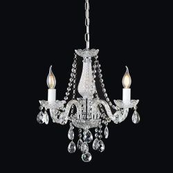 ^PENDANT 3XE14 CLEAR CRYSTAL + CHROME METAL Φ48×Η160CM GLADIOLO BLK80413PCC
