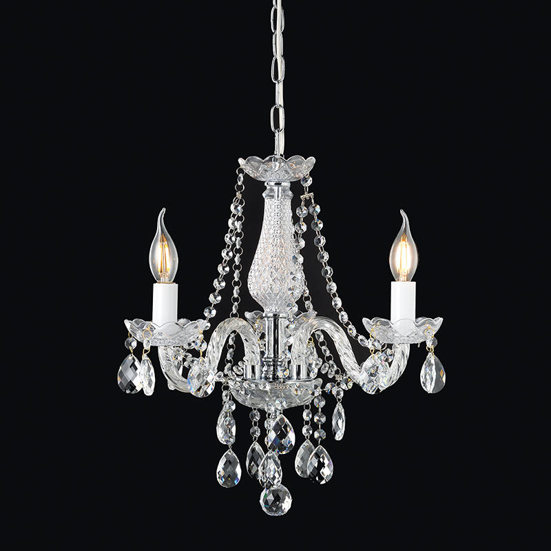 ^PENDANT 3XE14 CLEAR CRYSTAL + CHROME METAL Φ48×Η160CM GLADIOLO BLK80413PCC ^PENDANT 3XE14 CLEAR CRYSTAL + CHROME METAL Φ48×Η160CM GLADIOLO BLK80413PCC