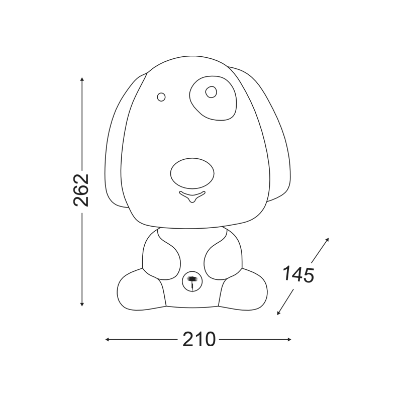KIDS TABLE LIGHT 1XE14 BLACK PUPPY 21Χ15ΧΗ26CM FRIENDS MT120651B