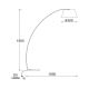 FLOOR LAMP WHITE MARBLE BASE & FABRIC SHADE 1XE27 LENNON MF11185WH