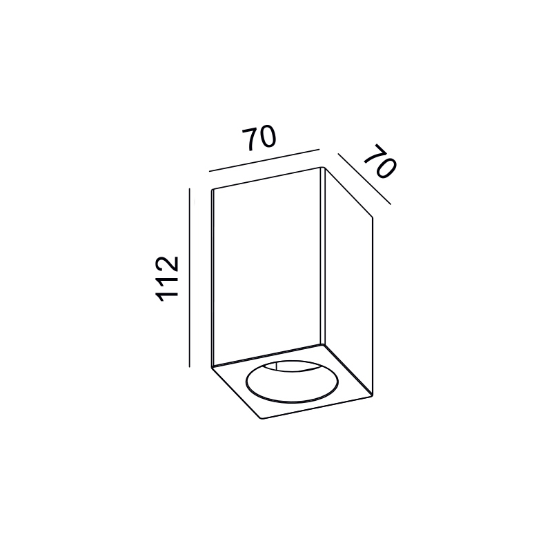 ^SQUARE GYPSUM CEILING LUMINAIRE RUTH GU10 70x70x112 G95181C