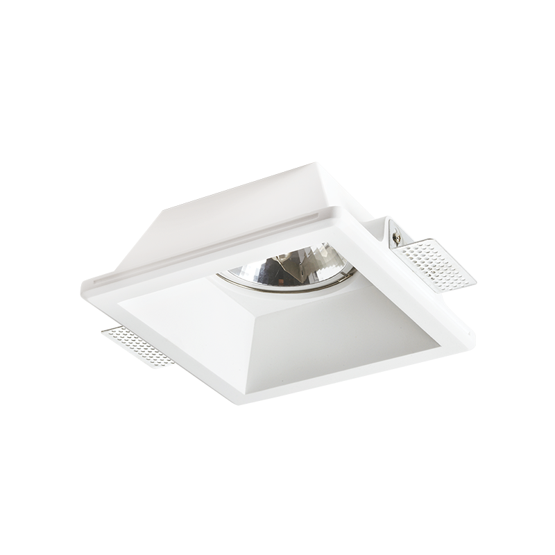 ^SQUARE GYPSUM TRIMLESS SPOT LUMINAIRE ABBY AR111 GU10 G90161C