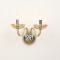 ^WALL MOUNTED LUMINAIR 2XE14 COGNAC CRYSTAL + CHROME METAL 40X30CM LUNARIA BLK82182WCNC