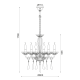 ^PENDANT 6XE14 CLEAR CRYSTAL + CHROME METALΦ54×Η178CM VIOLET BLK80286PCC