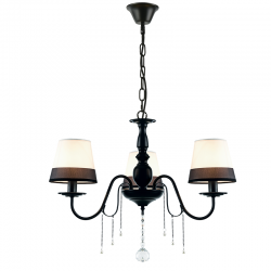 ^PENDANT 3ΧΕ14 METALLIC BLACK+ WHITEBLACK SHADE + CRYSTAL Φ63ΧΗ95CM MULAN EG167283PBW