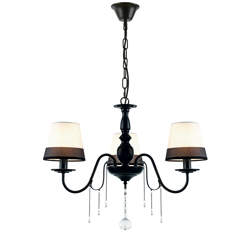 ^PENDANT 3ΧΕ14 METALLIC BLACK+ WHITEBLACK SHADE + CRYSTAL Φ63ΧΗ95CM MULAN EG167283PBW ^PENDANT 3ΧΕ14 METALLIC BLACK+ WHITEBLACK SHADE + CRYSTAL Φ63ΧΗ95CM MULAN EG167283PBW