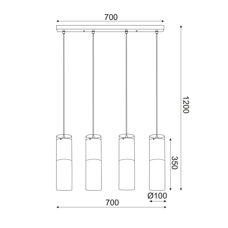 ^PENDANT 4XE27 CHROME+GLASS+METAL 70Χ10ΧΗ120CM DEJAVU V371974PCH ^PENDANT 4XE27 CHROME+GLASS+METAL 70Χ10ΧΗ120CM DEJAVU V371974PCH