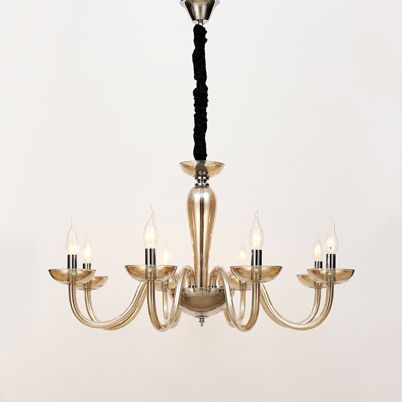 ^PENDANT LUMINAIR 8XE14 COGNAC CRYSTAL + CHROME METAL Φ79×Η168CM LUNARIA BLK82188PCNC ^PENDANT LUMINAIR 8XE14 COGNAC CRYSTAL + CHROME METAL Φ79×Η168CM LUNARIA BLK82188PCNC
