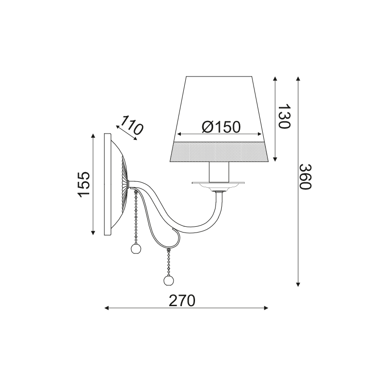 ^WALL LUMINAIRE 1ΧΕ14 METALLIC BLACK+ WHITEBLACK SHADE+ CRYSTAL 25Χ15Χ21CM MULAN EG167281WBW ^WALL LUMINAIRE 1ΧΕ14 METALLIC BLACK+ WHITEBLACK SHADE+ CRYSTAL 25Χ15Χ21CM MULAN EG167281WBW