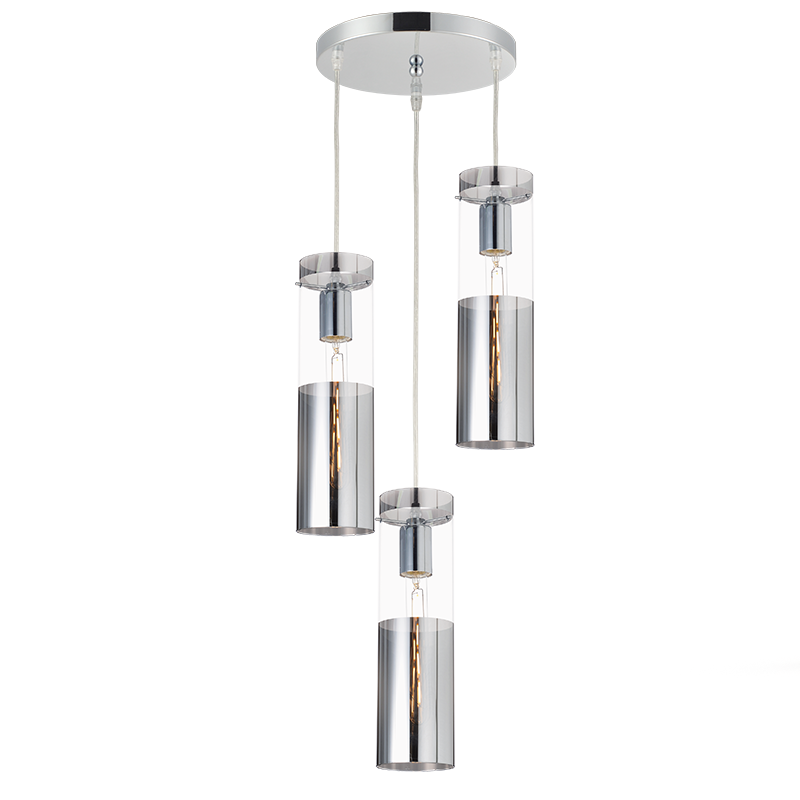 ^PENDANT 3XE27 CHROME+GLASS+METAL Φ28ΧΗ120CM DEJAVU V371973PCH ^PENDANT 3XE27 CHROME+GLASS+METAL Φ28ΧΗ120CM DEJAVU V371973PCH