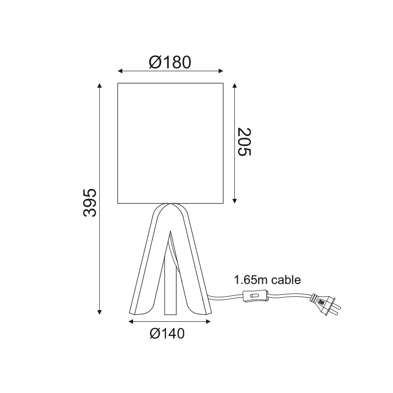 ^TABLE LIGHTING 1ΧΕ14 WOOD+WHITE SHADE Φ18XH40CM PICCOLO TF176721TWH