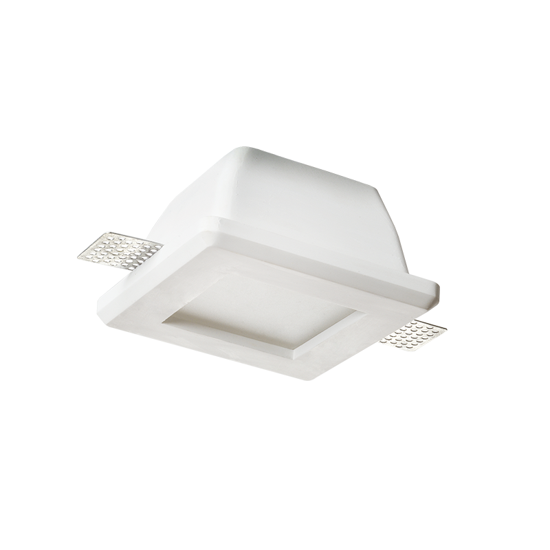 ^SQUARE GYPSUM TRIMLESS SPOT LUMINAIRE RORY GU10 WITH FROSTED GLASS G9001GC