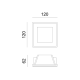 ^SQUARE GYPSUM TRIMLESS SPOT LUMINAIRE RORY GU10 WITH FROSTED GLASS G9001GC