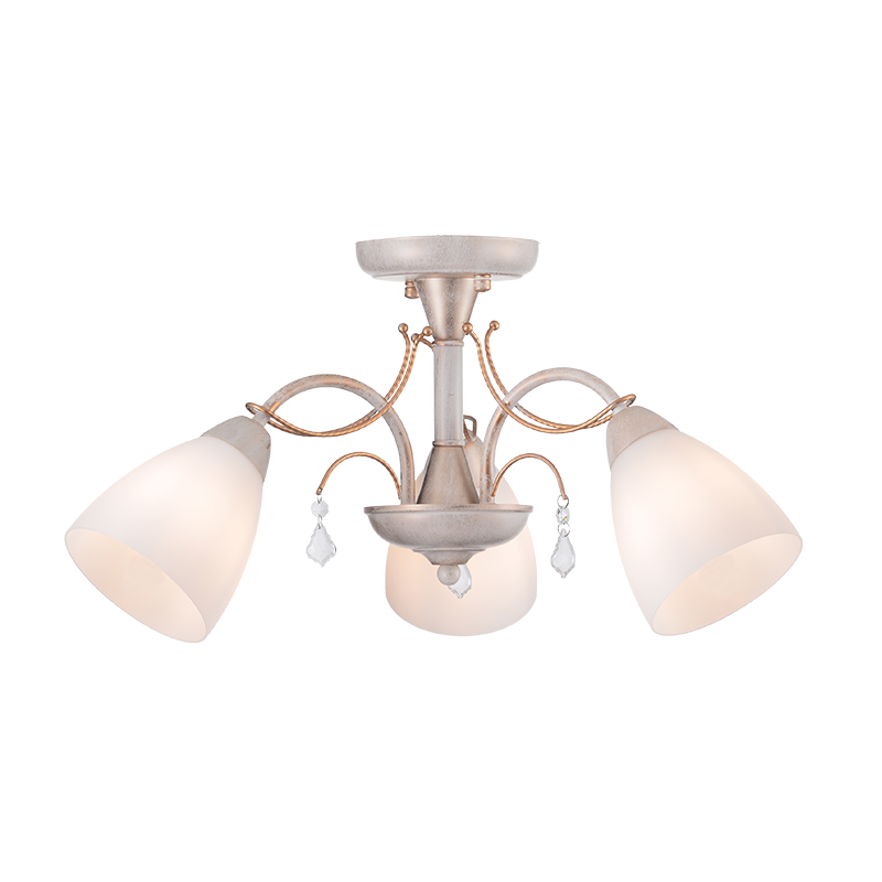 CEILING 3XE14 METAL PATINΑ GOLD+WHITE GLASS+CRYSTAL Φ54ΧΗ27CM QUINCE DLA12123 CEILING 3XE14 METAL PATINΑ GOLD+WHITE GLASS+CRYSTAL Φ54ΧΗ27CM QUINCE DLA12123