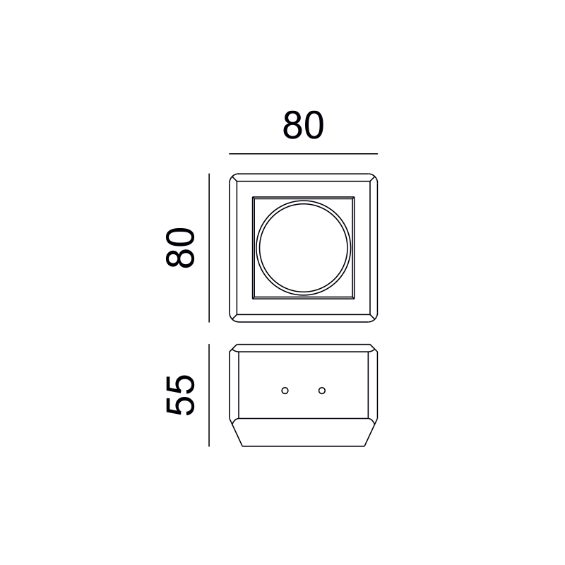 ^SQUARE GYPSUM TRIMLESS SPOT LUMINAIRE JOSIE GU10 G90281C