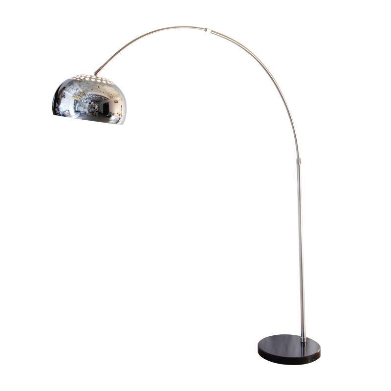 FLOOR LUMINAIRE BLACK MARBLE & CHROME SHADE 1 X E27 MATILDA MF7026R1B