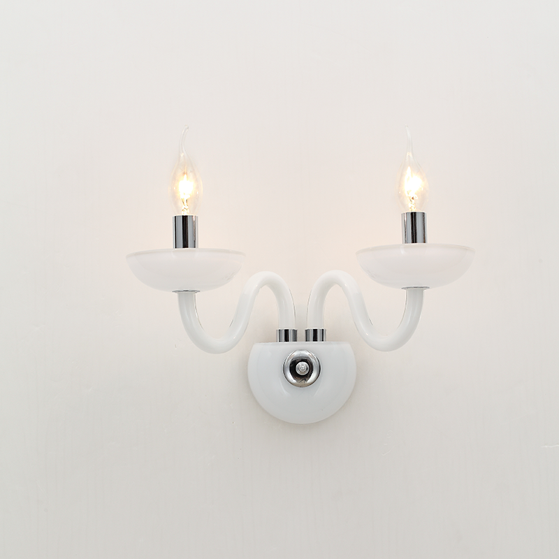 ^WALL MOUNTED LUMINAIR 2XE14 WHITE CRYSTAL + CHROME METAL 40X30CM LUNARIA BLK82182WWC