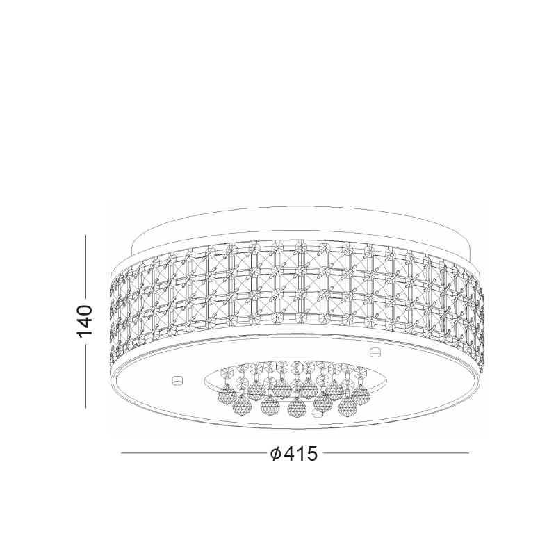 CEILING D41,5CM 5ΧG9 CRYSTAL ETNA DLA6195G
